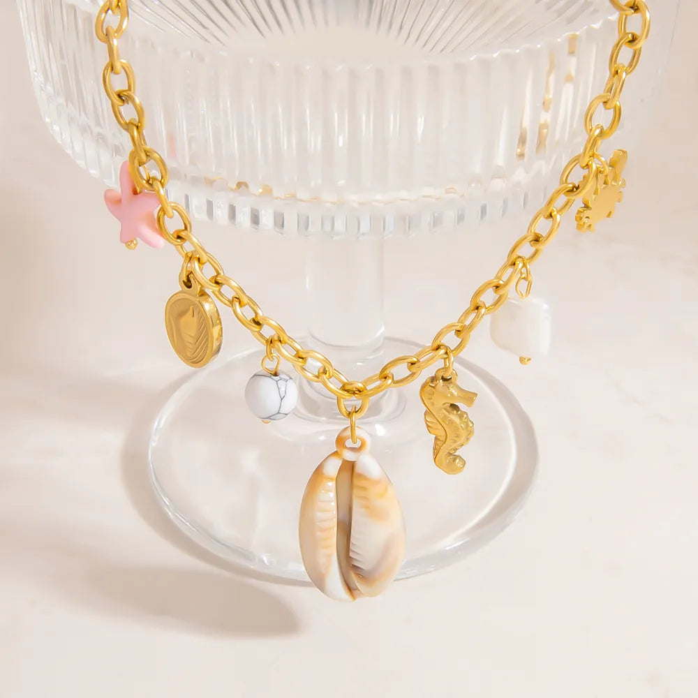 SWEET CONCH PENDANT | Vintage Style 304 Stainless Steel with Cable Chain