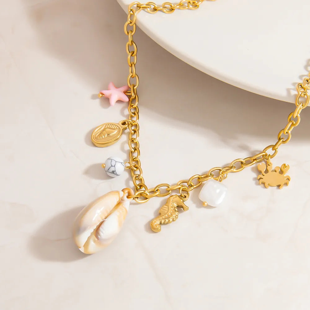 SWEET CONCH PENDANT | Vintage Style 304 Stainless Steel with Cable Chain
