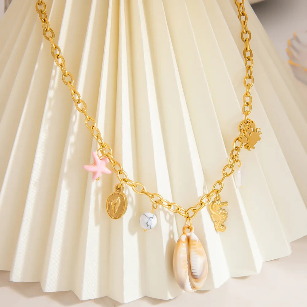 SWEET CONCH PENDANT | Vintage Style 304 Stainless Steel with Cable Chain