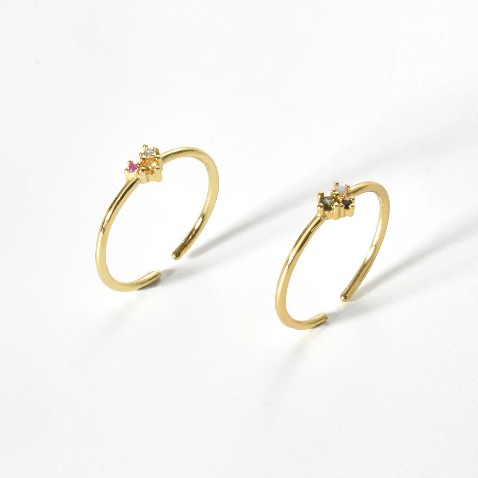 LUMINA RING | 925 Sterling Silver Open Ring with Zircon, 18K Gold &amp; White Gold Plating