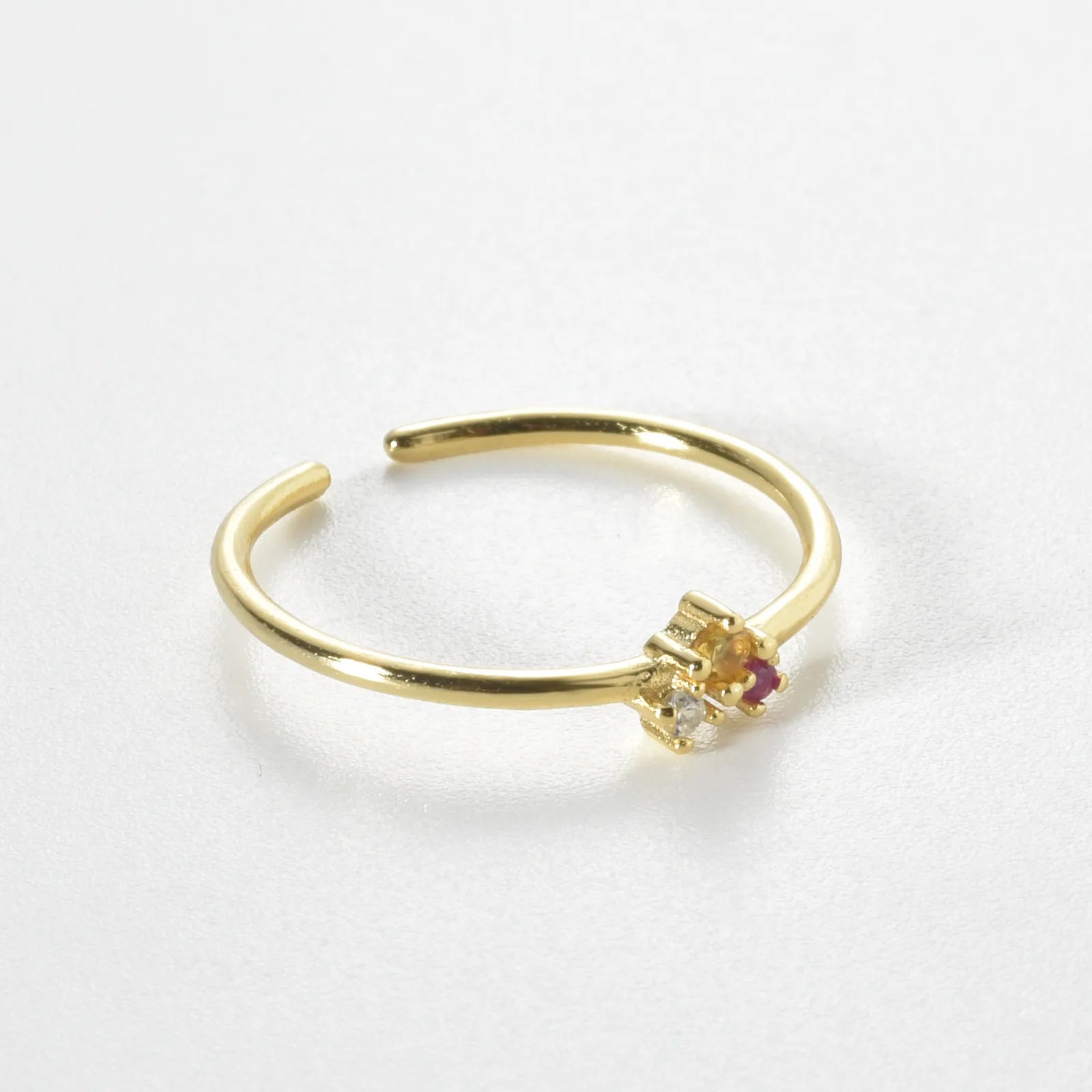 LUMINA RING | 925 Sterling Silver Open Ring with Zircon, 18K Gold &amp; White Gold Plating
