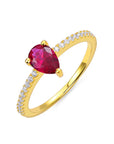 WATER DROP | Birthstone Ring in Silver Full Birthstone