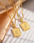 OCTAGON INITIAL | Personalized Golden Octagon Initial Necklace