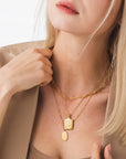 SET OF 3 | Personalized Initial Layering Necklace, Birth Flower Layered Necklace, Initial Necklace, Paperclip Chain Choker
