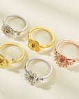 FLORY | Custom Birth Flower Ring with Birthstone