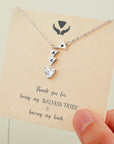 BADASS TRIAD | Personalized Triangle Initial Necklace with Zirconia, Thank You for Being My Badass Tribe