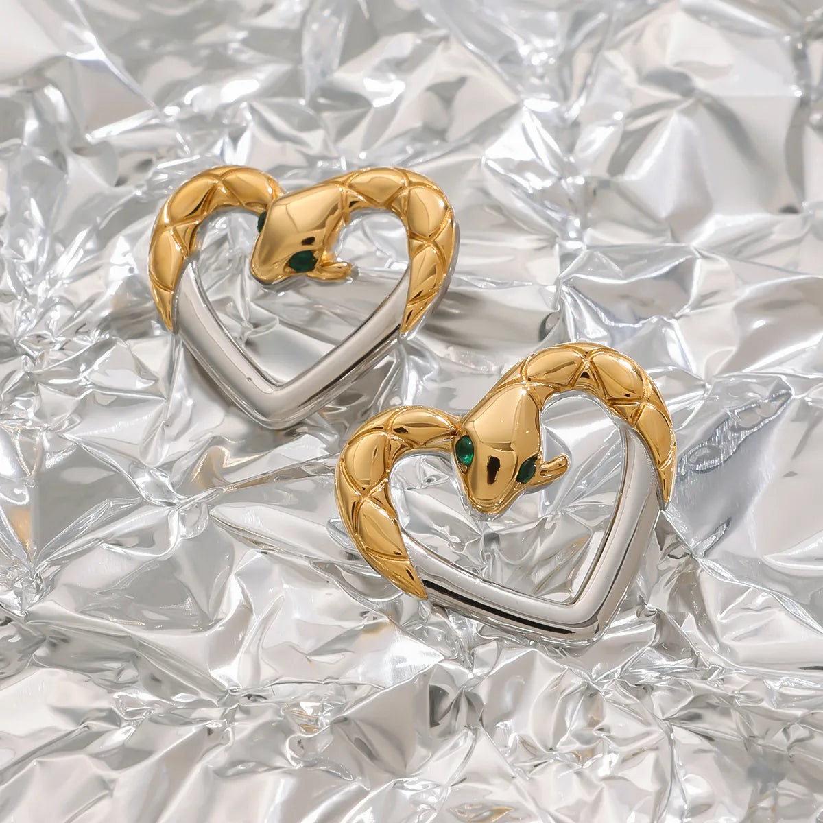 BALANCE STUDS | Geometric Mixed Metal 316 Stainless Steel Earrings