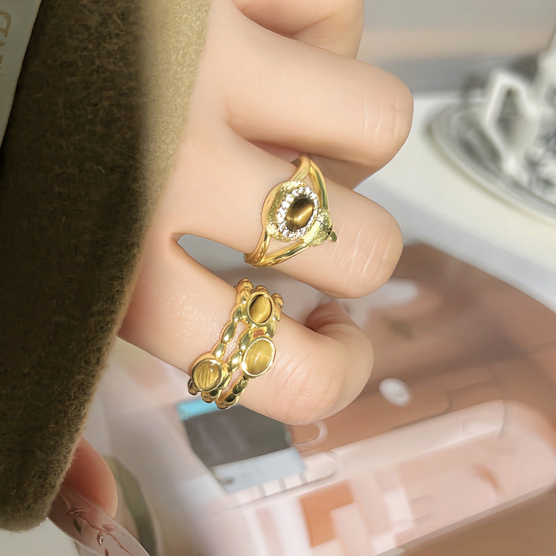COASTAL GLEAM RING | Vacation Style Copper Inlay Ring in Solid Color Finish