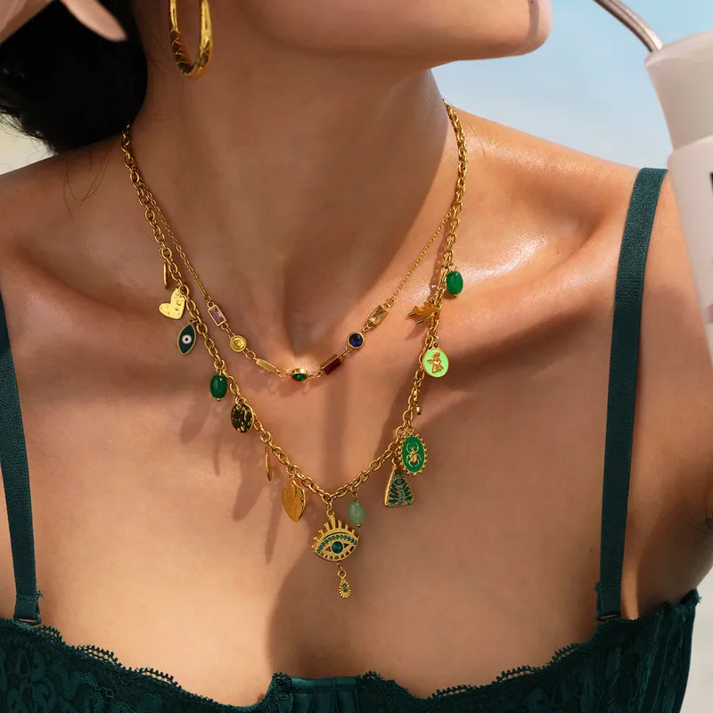 SOULSHINE SET | Devil’s Eye Beaded Jewelry in 18K Gold-Plated Stainless Steel