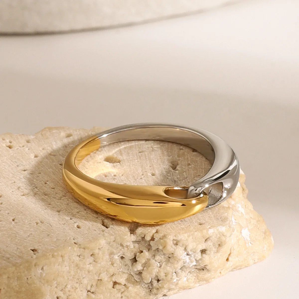 GLAM GEOMETRIC RING | Gold &amp; Silver Mix Open Ring in 304 Stainless Steel
