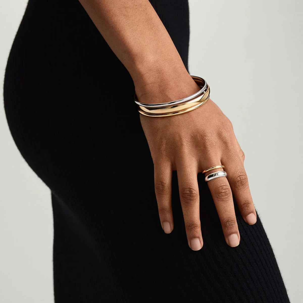 GLAM GEOMETRIC RING | Gold &amp; Silver Mix Open Ring in 304 Stainless Steel