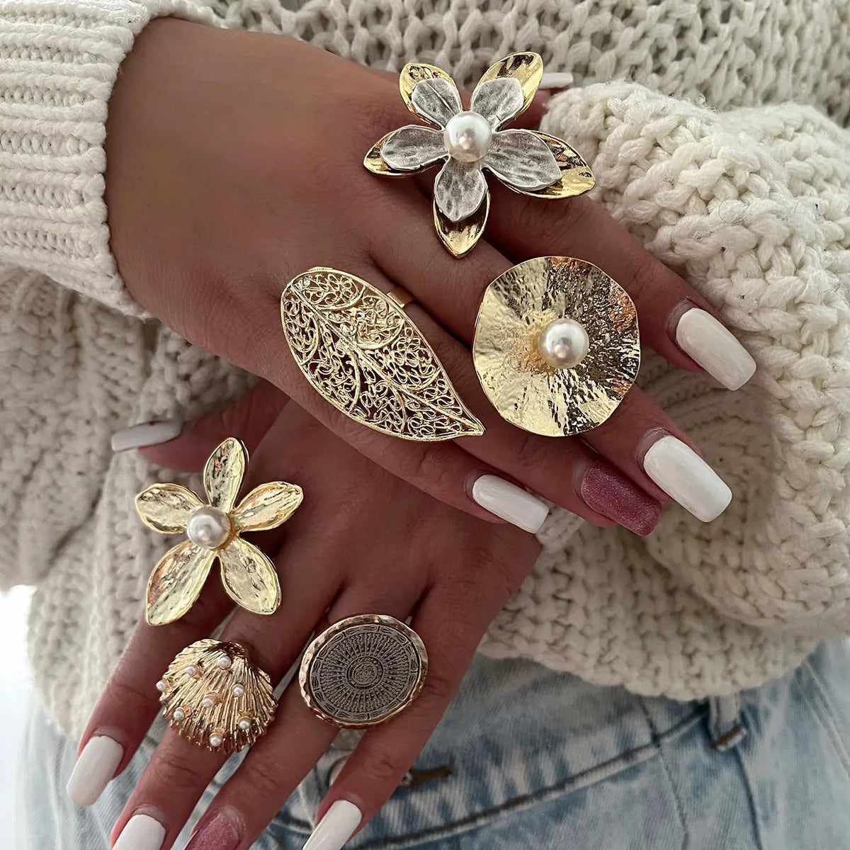 GLAM GEOMETRIC RING | Gold &amp; Silver Mix Open Ring in 304 Stainless Steel